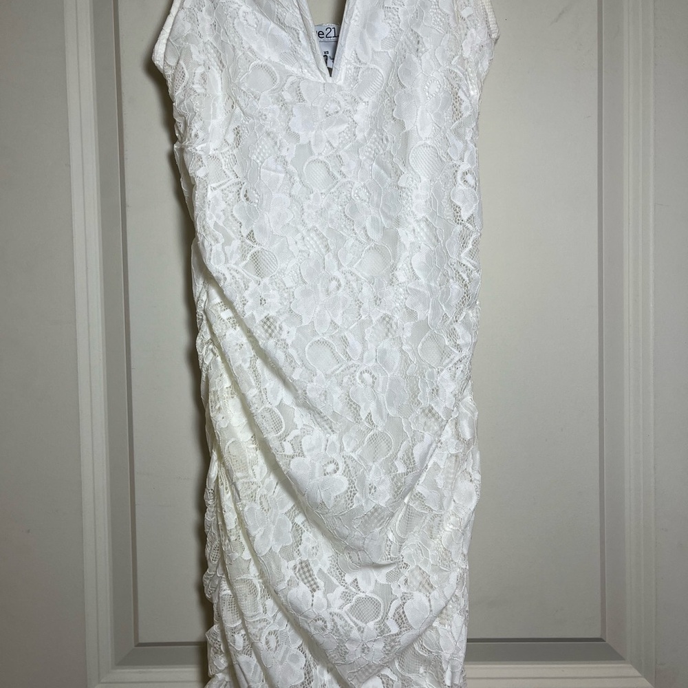 Rue21 White Floral Lace Midi Dress